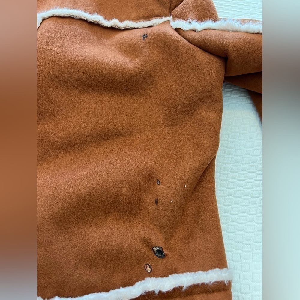 Halogen Tan Faux Shearling Moto Jacket - Picture 13 of 16
